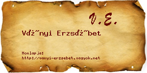 Ványi Erzsébet névjegykártya